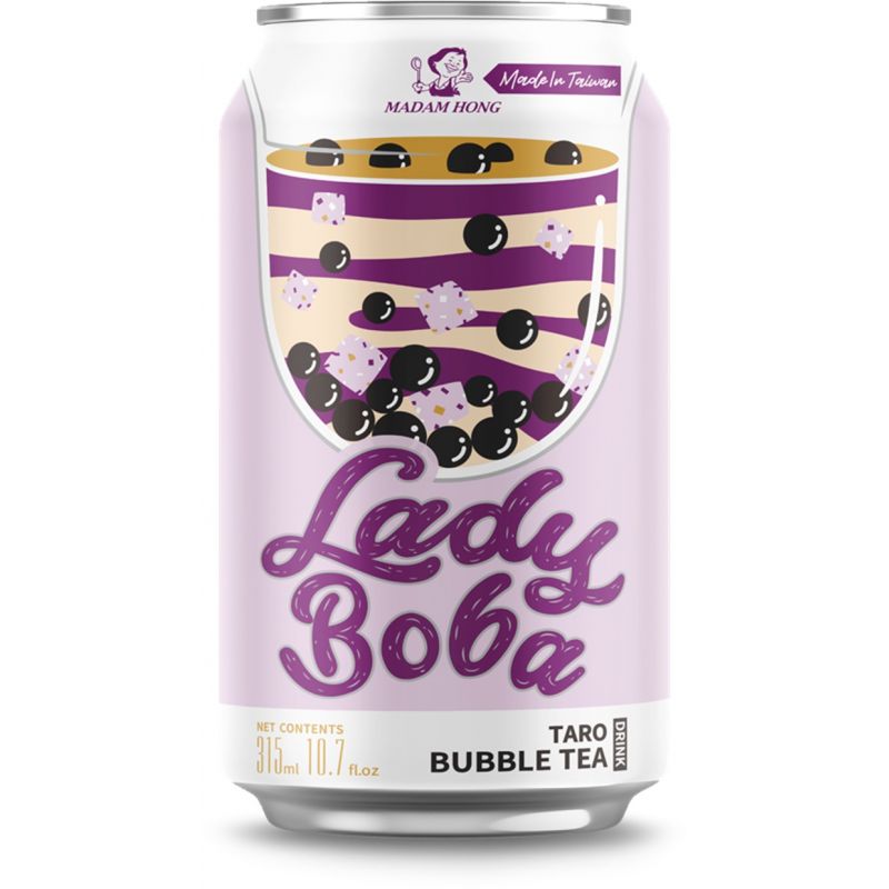 LADY BOBA Bubble Tea Drink Taro Pearl 315ml.
