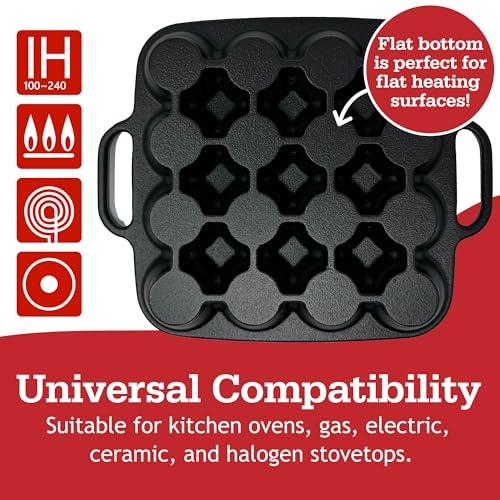 OTAFUKU Cast Iron Takoyaki Plate 16 holes.