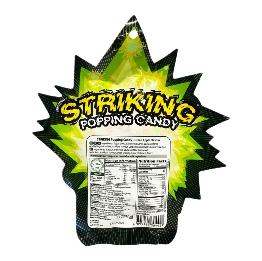 Popping Candy -Green Apple Flavour 30g.