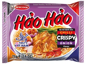 ACECOOK Instant Noodles Chilli Crispy Onion 75g.