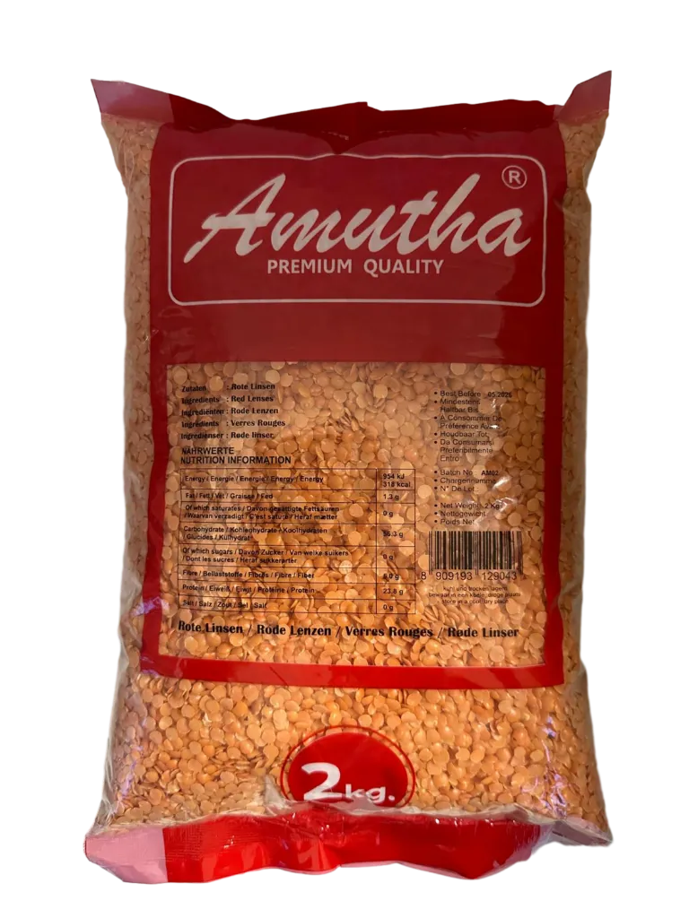 AMUTHA Punaiset linssit 2 kg.