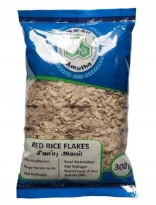 [1602] AMUTHA Röda Risflingor 300g.