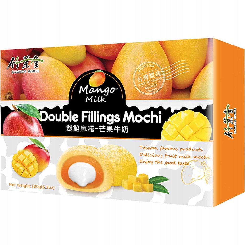 BAMBOO HOUSE Tuplatäytteinen Mochi Mango Maito 180g.