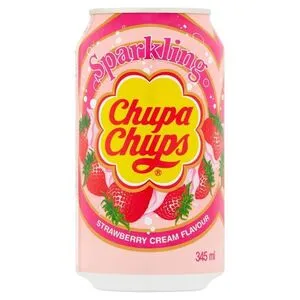 CHUPA CHUPS Sparkling Strawberry & Cream Flavour 345ml.