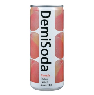 [2059] DEMISODA Peach Flavor 250ml.