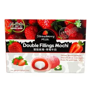 Double Fillings Mochi Strawberry Milk 180g.