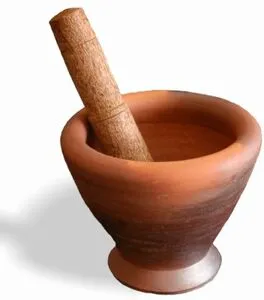 Earthen Mortar & Pestle (M) 20cm.