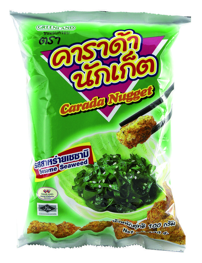 [1355] GREENLAND Carada Nugget Sesame Seaweed 75g.