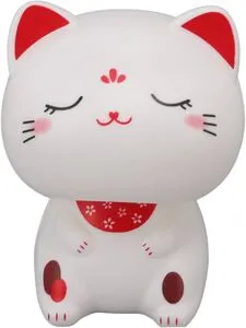 [2159] KAWALL Lyckokatt Wobble Head med slutna ögon 9 cm.