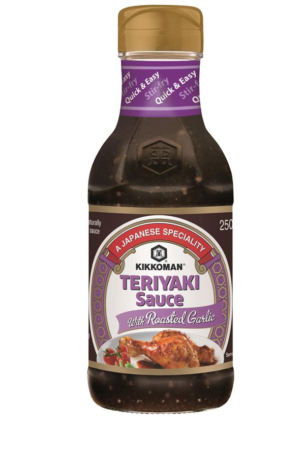 KIKKOMAN Teriyaki-kastike paahdetulla valkosipulilla 250 ml.