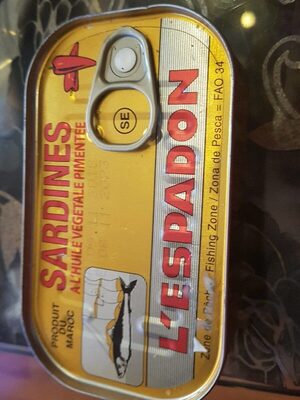 L'ESPADON Sardiner i het olja 125 gr