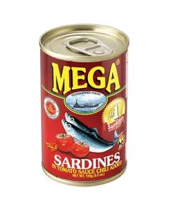 [247] MEGA Sardiinit tomaattikastikkeessa chilillä 155 g.