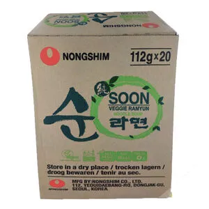 NONGSHIM Ins Noodle Soon Veggie 20 x 112 g. (LAATIKKO)
