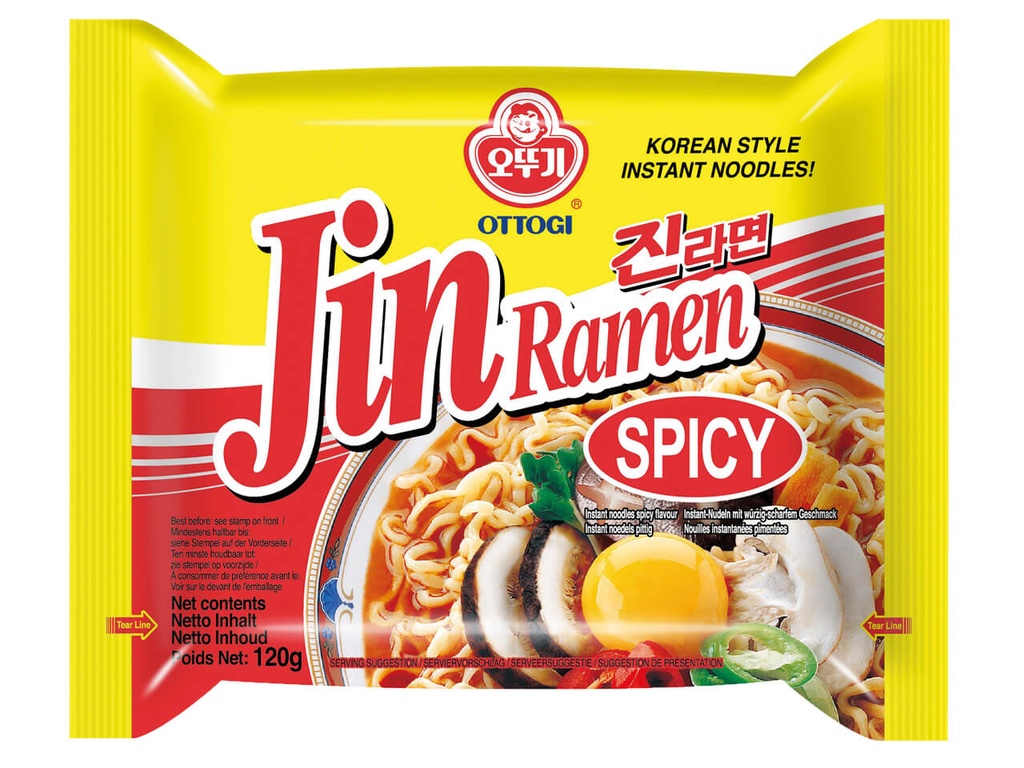 OTTOGI Snabbnudlar Jin Ramen Kryddig 120g.
