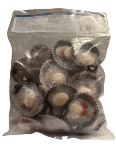 Kammusslor med skal 750 g.