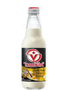 [T08098] Soymilk Double Black Sesame (Glass bottle) 300ml.