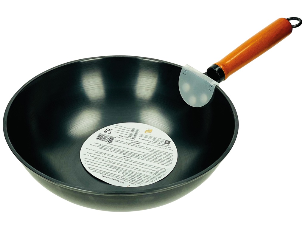 [1140] Stir Fry Wok With Wooden Handle 30cm.