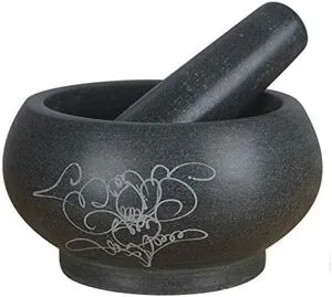 [1369] Stone Mortar & Pestle 20cm.