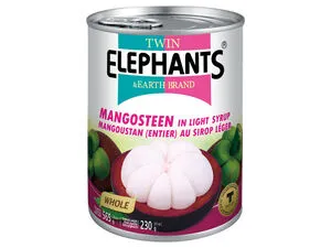 [2168] TVILLINGELEFANTER Mangostan i lätt sirap 565 g.