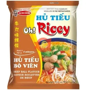[ACE003] ACECOOK  Instant Rice Noodles Beef Ball  70g