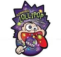 [63525] STRIKING Lollipop With Popping Candy Grape Flav. 13.8g